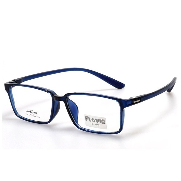 Men's Blue Rectangle Plastic Eyeglass Frames - Jlur Optic 02024040