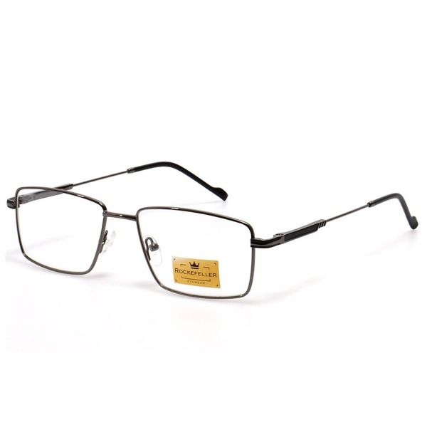 Men's Rectangular Grey Metal Eyeglass Frames - Jlur Optic 02022310