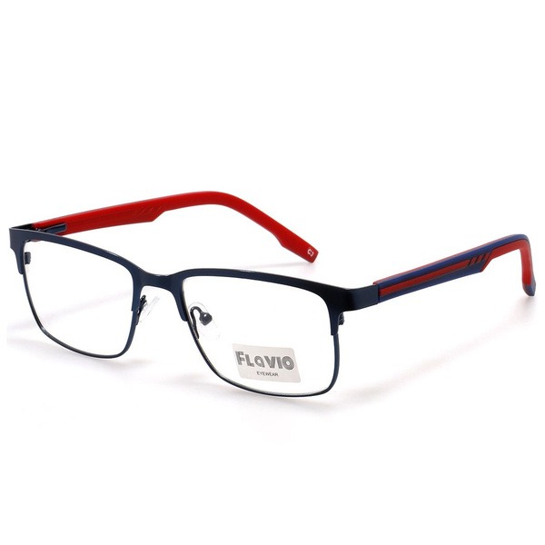Unisex Blue Rectangular Rimmed Eyeglass Frames - Jlur Optic 02022360