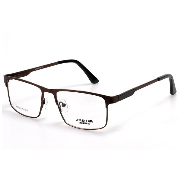 Men's Brown Metal Rectangular Eyeglass Frames - Jlur Optic 02020467