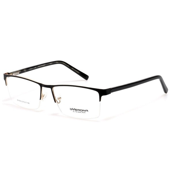 Men's Black Half-Rim Rectangle Eyeglasses - Jlur Optic 02020615
