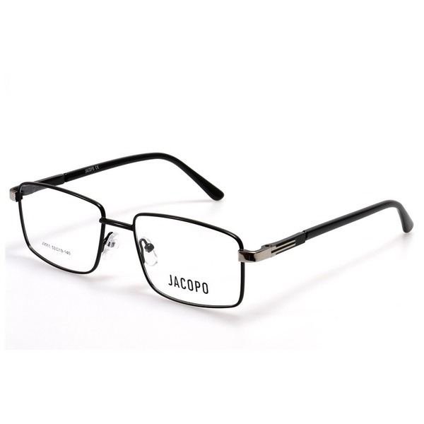 Men's Black Metal Rectangle Eyeglass Frames - Jlur Optic 02023450