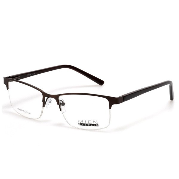 Unisex Brown Rectangular Semi-Rimless Eyeglass Frames - Jlur Optic 02021665