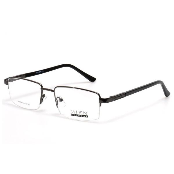 Men's Gray Metal Half-Rim Rectangle Eyeglasses - Jlur Optic 02024291
