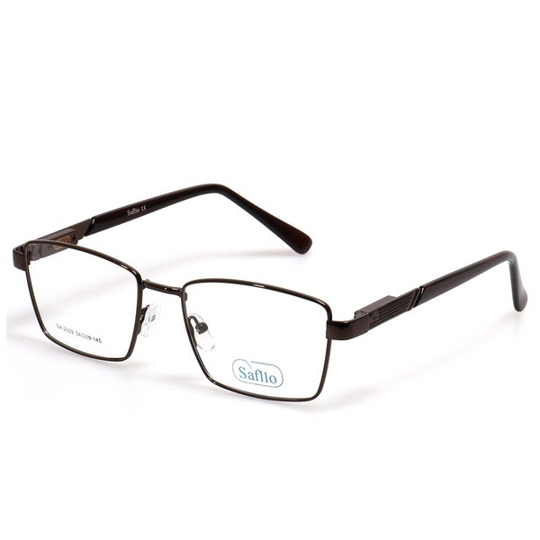 Men's Brown Metal Rectangle Eyeglass Frames - Jlur Optic 02023523