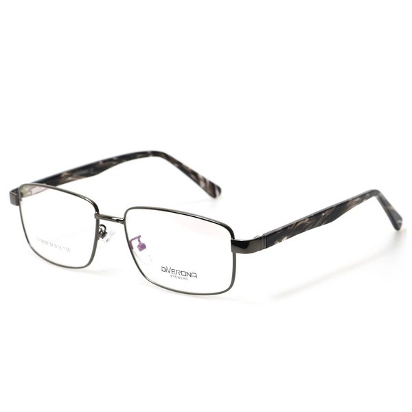 Men's Gray Metal Rectangle Eyeglass Frames - Jlur Optic 02023638