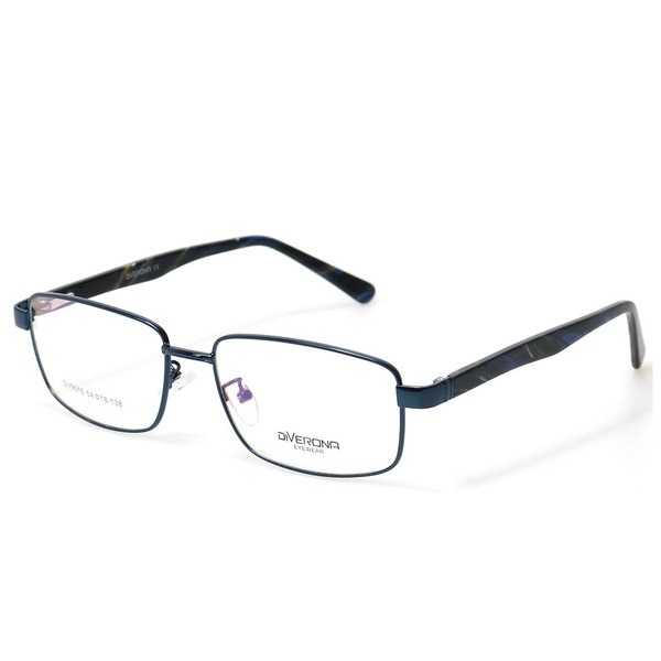 Men's Blue Metal Rectangle Eyeglass Frames - Jlur Optic 02023641