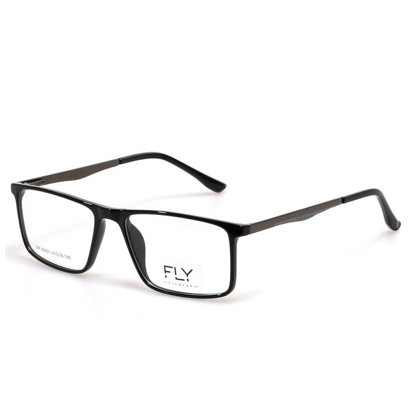 Black Plastic Rectangle Women's Rimmed Eyeglass Frames - Jlur Optic 02023277