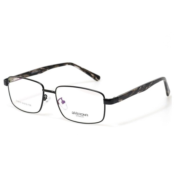 Men's Black Metal Rectangular Eyeglass Frames - Jlur Optic 02023639