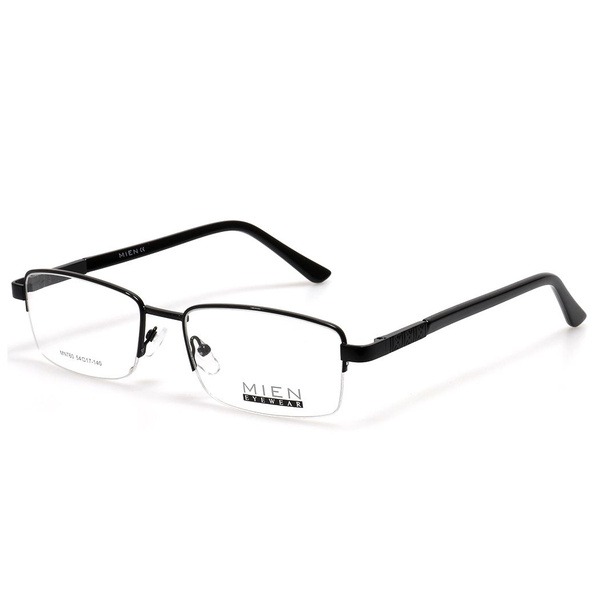 Men's Black Metal Half-Rim Rectangle Eyeglasses - Jlur Optic 02019102