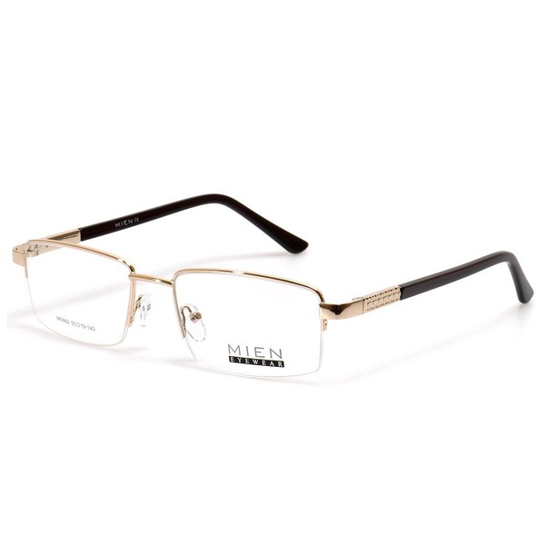 Men's Gold Metal Half-Rim Rectangle Glasses Frames - Jlur Optic 02024290