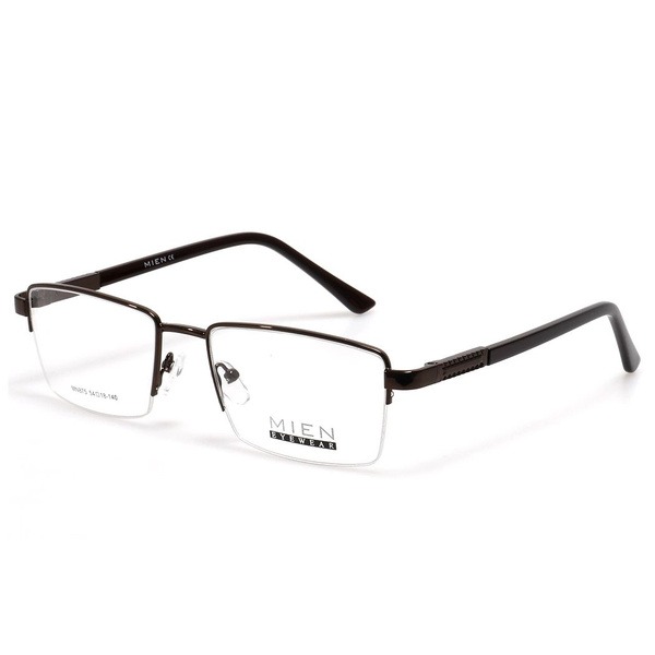 Men's Brown Metal Half-Rim Rectangular Eyeglass Frames - Jlur Optic 02024255