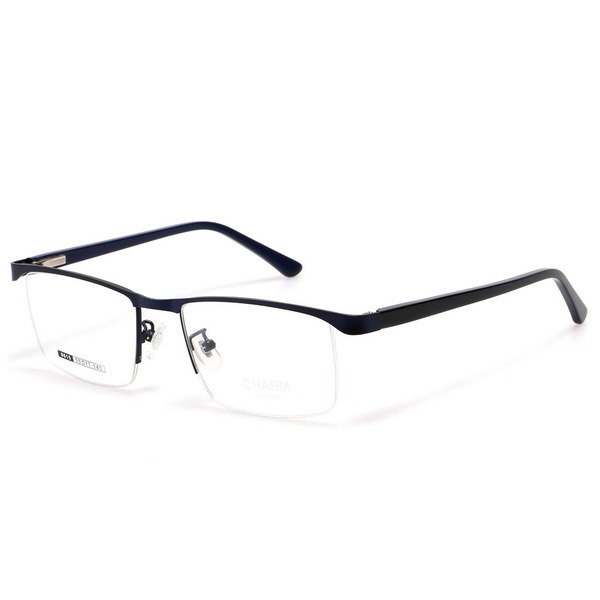 Men's Blue Half-Rim Rectangular Eyeglasses - Jlur Optic 02022598