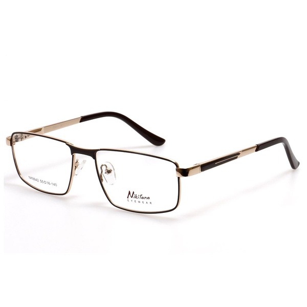 Men's Brown Metal Rectangular Eyeglass Frames - Jlur Optic 02023241
