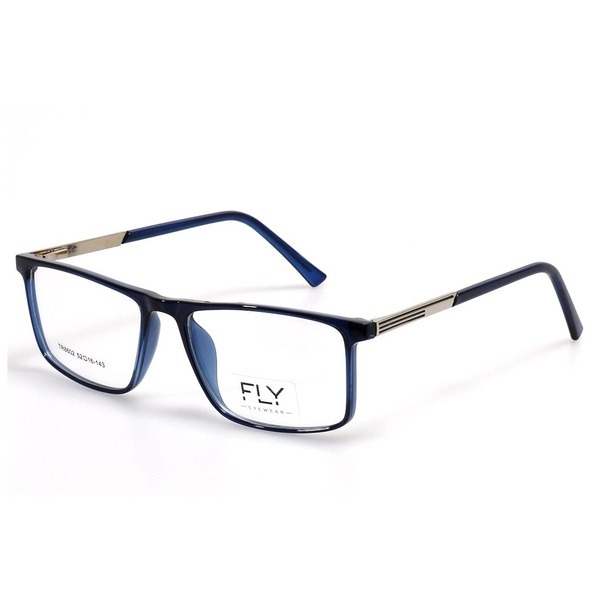 Men's Blue Rectangle Plastic Eyeglass Frames - Jlur Optic 02023285