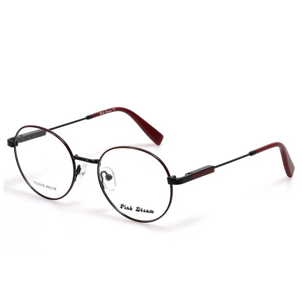 Women's Burgundy Metal Rimmed Round/Panto Glasses - Jlur Optic 02023069