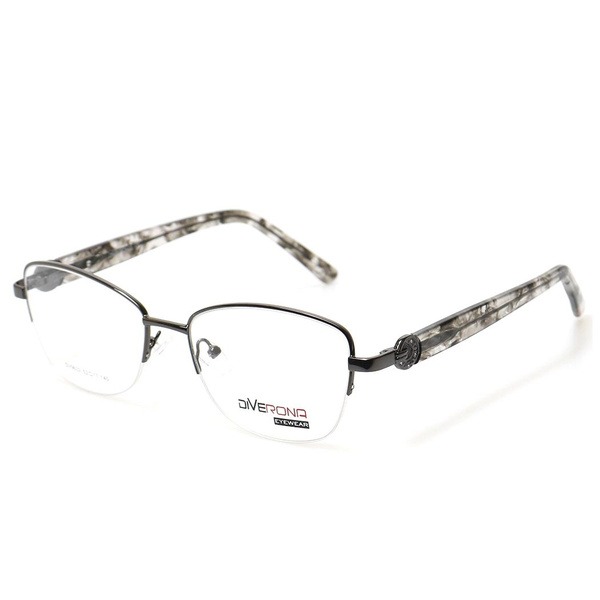 Grey Butterfly/Dragonfly Semi-Rimless Women's Eyeglass Frames - Jlur Optic 02023670