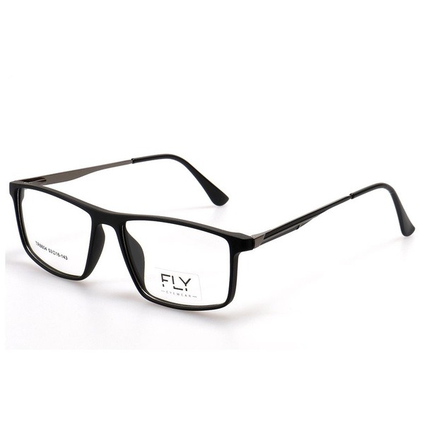 Men's Black Rectangular Plastic Eyeglass Frames - Jlur Optic 02023288