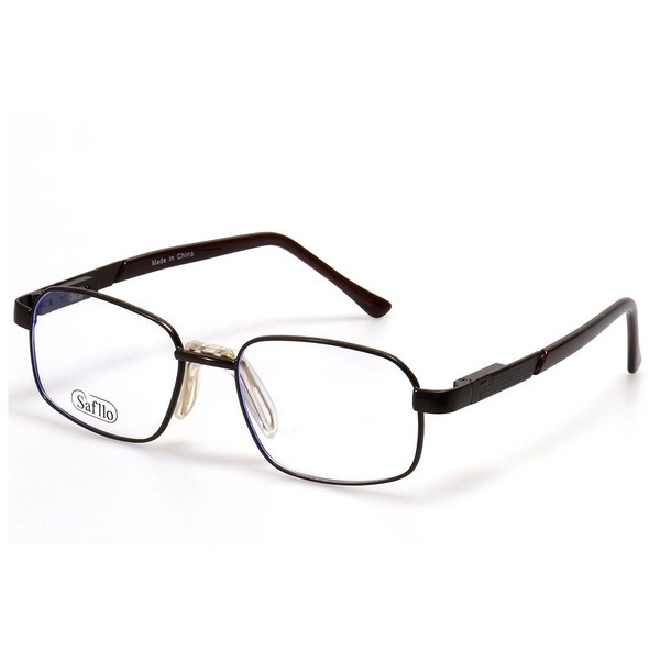 Men's Brown Oval Metal Eyeglass Frames - Jlur Optic 02023965