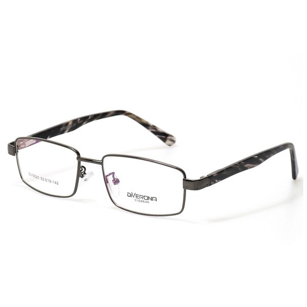 Men's Gray Rectangular Jlur Optic Eyeglass Frames (02023654)