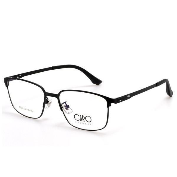 Men's Black Metal Browline/Clubmaster Eyeglass Frames - Jlur Optic 02023377