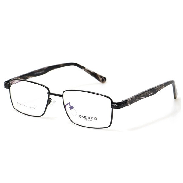 Men's Black Rectangular Jlur Optic Eyeglasses - Model 02023651