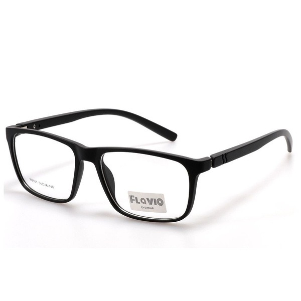 Men's Black Rectangular Plastic Eyeglass Frames - Jlur Optic 02022353
