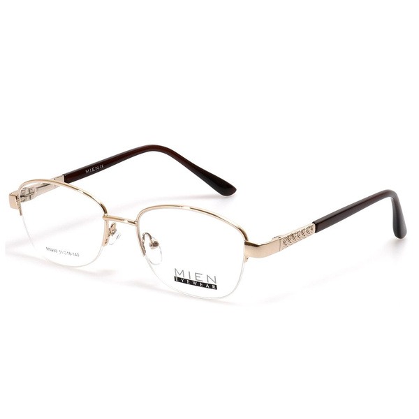 Gold Metal Half-Rim Butterfly Sunglasses (Jlur Optic 02024300)