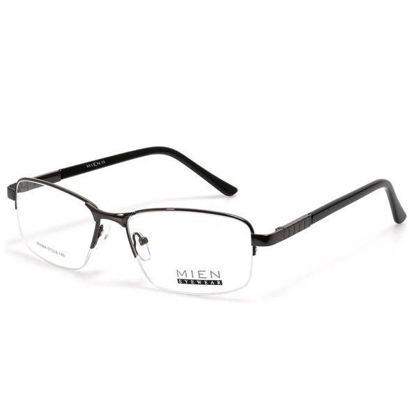 Men's Gray Metal Half-Rim Rectangular Eyeglass Frames Jlur Optic 02024293