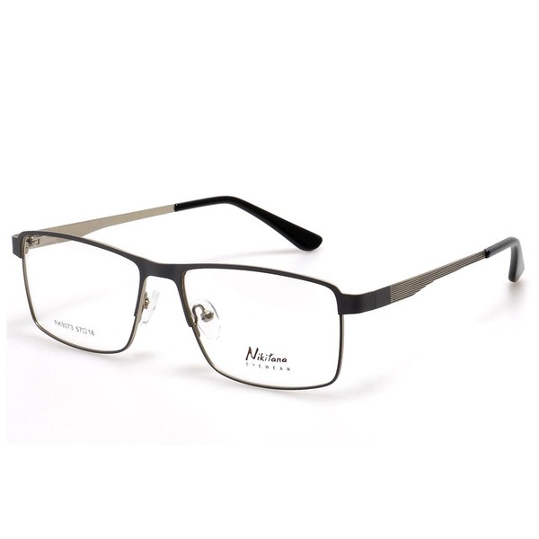 Men's Gray Metal Rectangle Eyeglass Frames - Jlur Optic 02023256