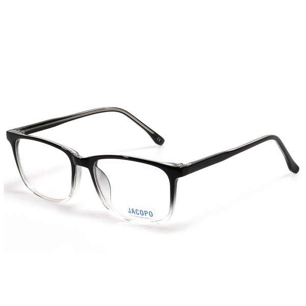 Unisex Black Rectangular Plastic Eyeglass Frames - Jlur Optic 02023894