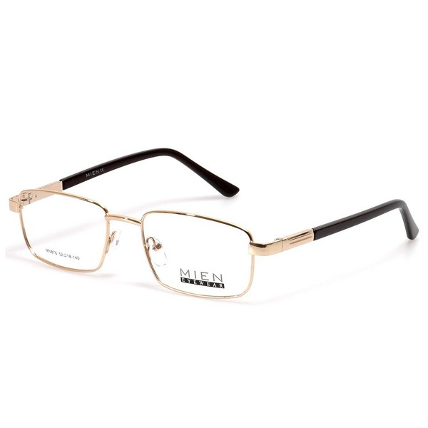 Unisex Gold Metal Rectangle Eyeglass Frames - Jlur Optic 02024256