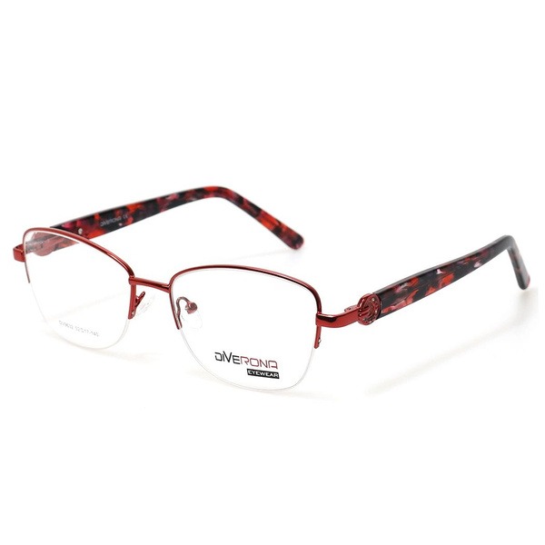 Red Butterfly/Dragonfly Semi-Rimless Women's Eyeglass Frames - Jlur Optic 02023669