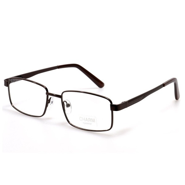 Unisex Metal Rectangle Eyeglass Frames - Jlur Optic 02022333 Brown