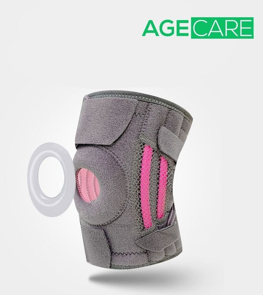 Knee Compression Sleeve: Sport Series, Universal Size (27-36cm), Gray-Pink