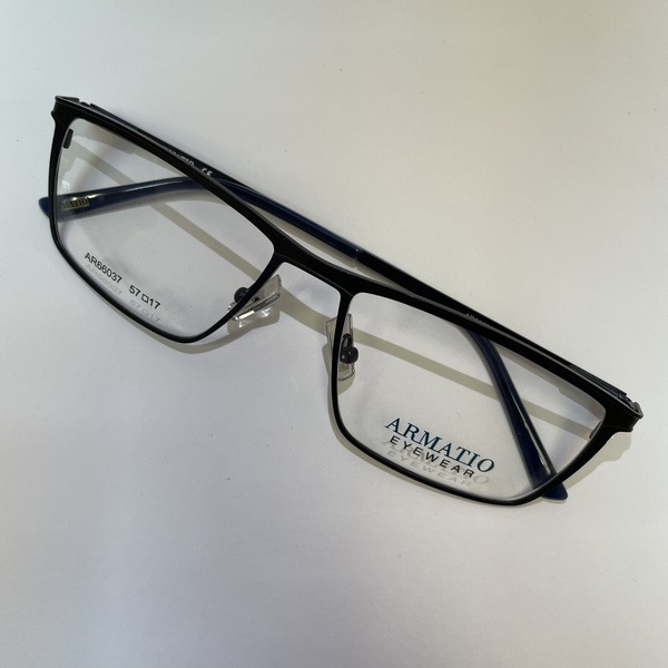Black & Blue Titanium Men's Classic Metal Glasses