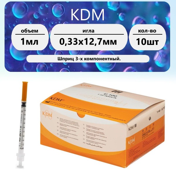Insulin Syringes 1ml U-100 29G (10 Pack)