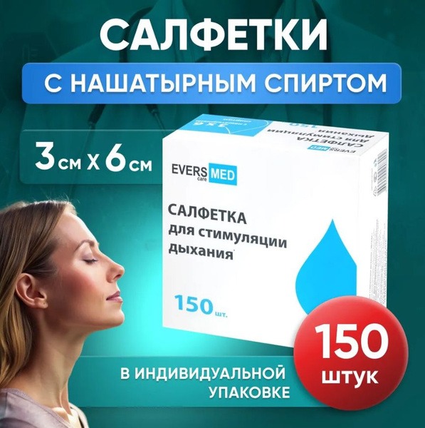 Ammonia Inhalants: 3x6cm Stimulating Wipes