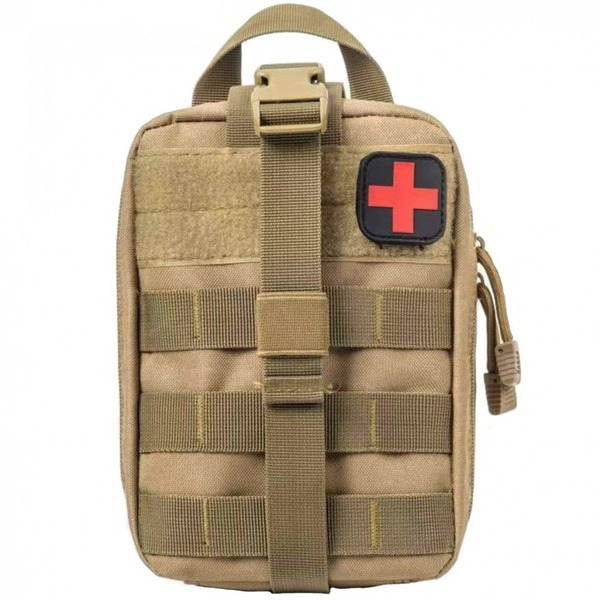 Rusforce Tactical Medical Pouch: Coyote 21x15x10cm Emergency First Aid Kit