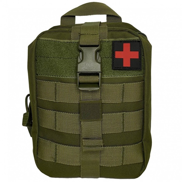 Rusforce Tactical Medical Pouch - Emergency First Aid Kit (20x15x8cm, Green)