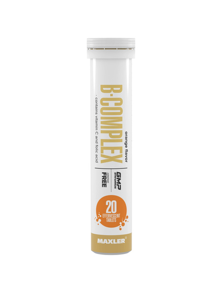 Maxler B-Complex Effervescent Tablets with Orange Flavor - 20 Tablets