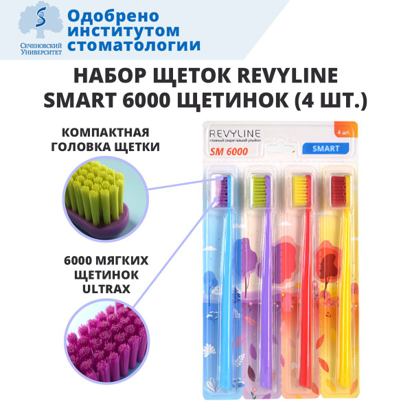 Revyline SMART SM6000 Soft Toothbrush Heads (4 Pack) - 6000 Bristles
