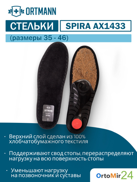 SolaPro Spira Ortmann Orthotic Insoles (Black, Size 35)