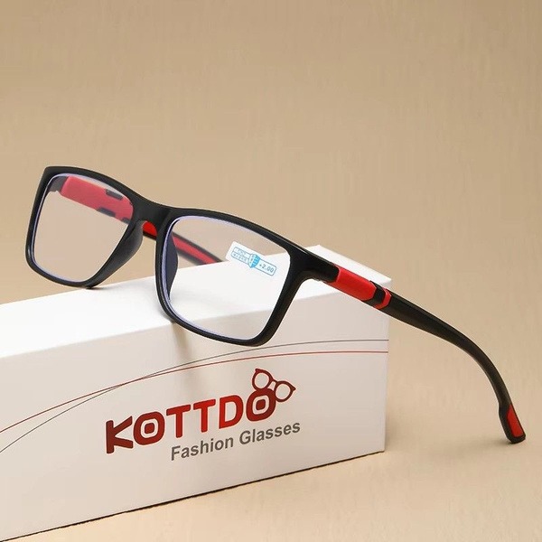 Red Men's Sporty Prescription Glasses +1