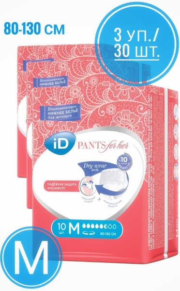 Women's Absorbent Underwear Pants - 30 Count (10 Pack x 3)