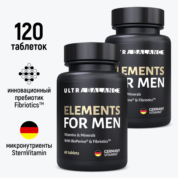UltraBalance Men's Multivitamin: 120 Tablets, Complete Vitamin & Mineral Supplement