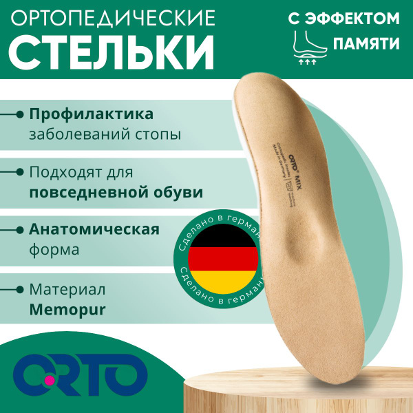 Memory Foam Orthotic Insoles for Flat Feet - Size 37