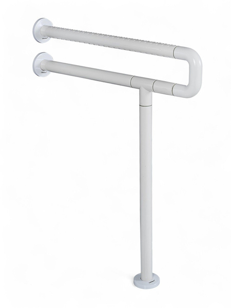 U-Shaped Bathroom Grab Bar with Floor Mount for Seniors - Dikalan White