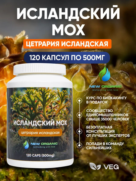 Icelandic Moss Cough Relief: 120 x 500mg Capsules - Natural Expectorant & Digestive Aid