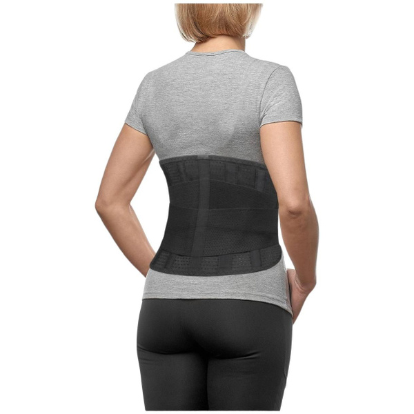 Ortonik Orthopedic Corset: 4 Steel Bones, 25cm Wide, XS (25-27") - Black